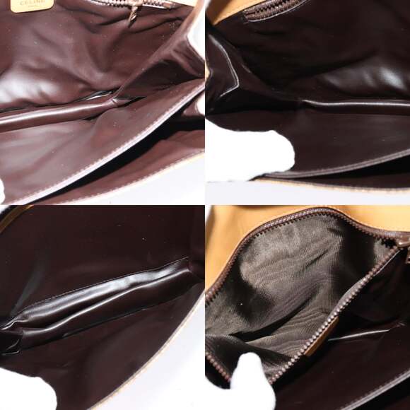 CELINE Macadam Canvas Shoulder Bag Pvc Beige Gold - Picture 12 of 13